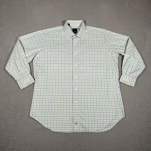 David Donahue Shirt Mens 17 32/33 Plaid Casual Preppy‎ Dress Cotton Button Up